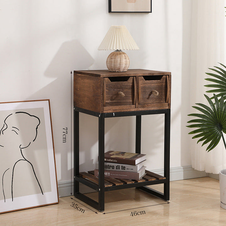 Rustic Wooden Console Table with Storage