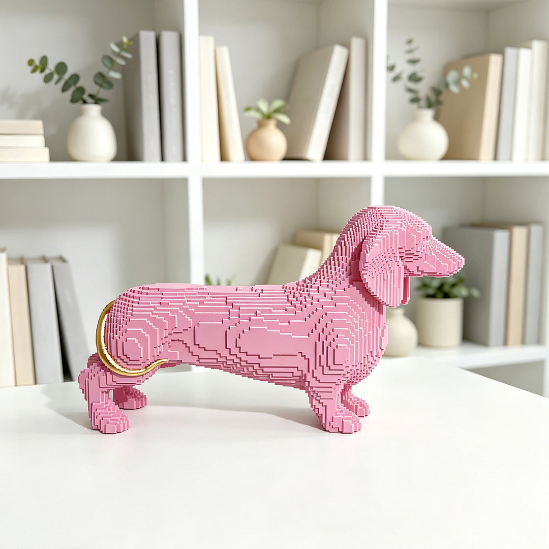 Playful decorative figure of a sweet dachshund