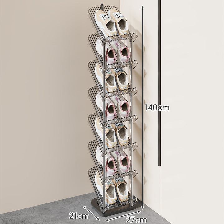 Dual-Tier Adjustable Angled Shoe Organizer