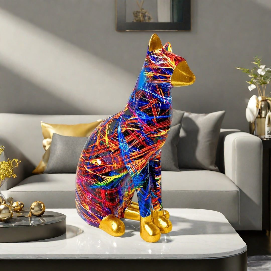Decorative cat statue in modern art style