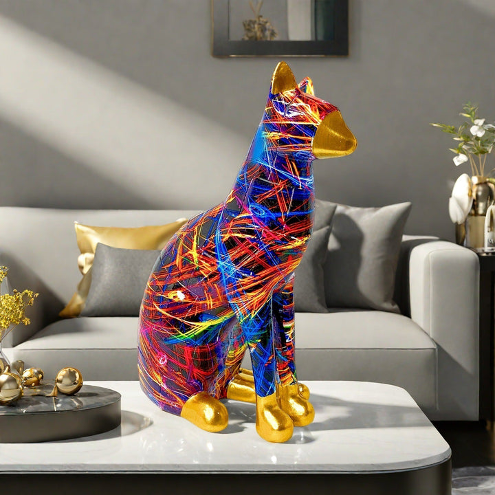 Decorative cat statue in modern art style
