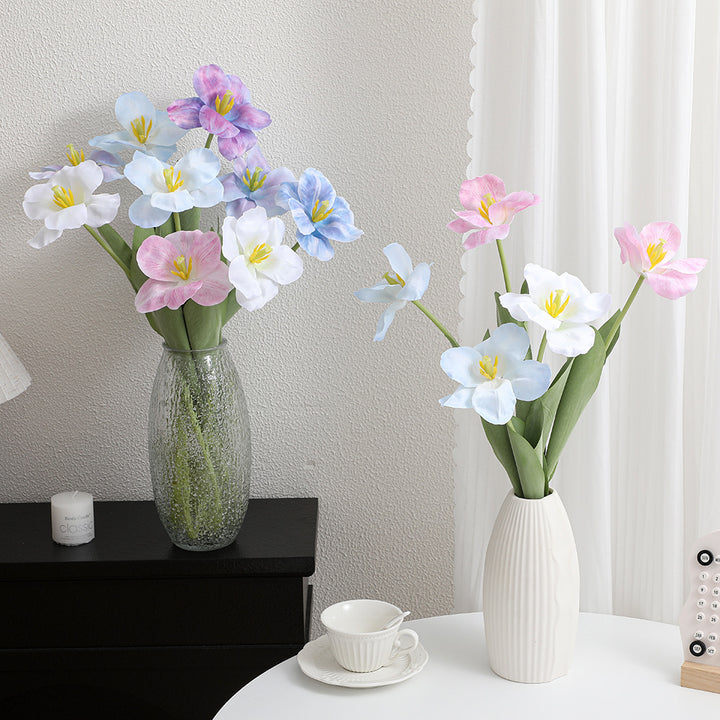 Artificial tulip blossom with detailed petals