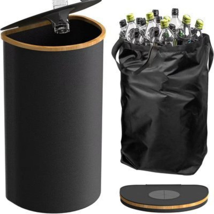 Multifunctional laundry storage box with bamboo lid