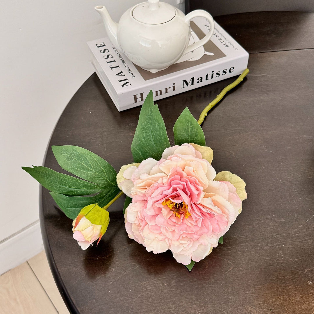 Lifelike Peony Floral Stem