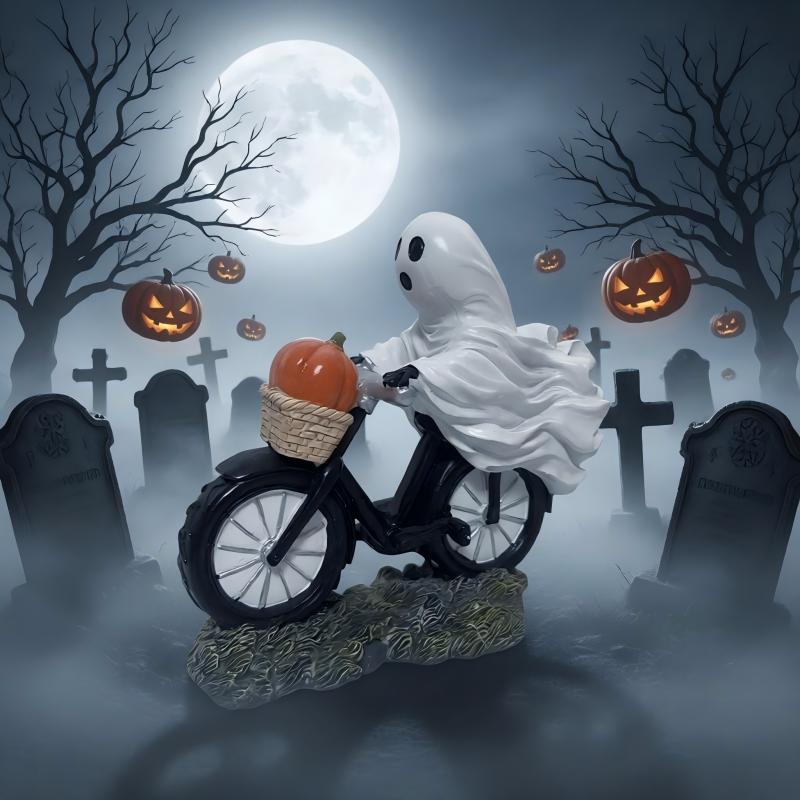 Creepy motorcycle figure