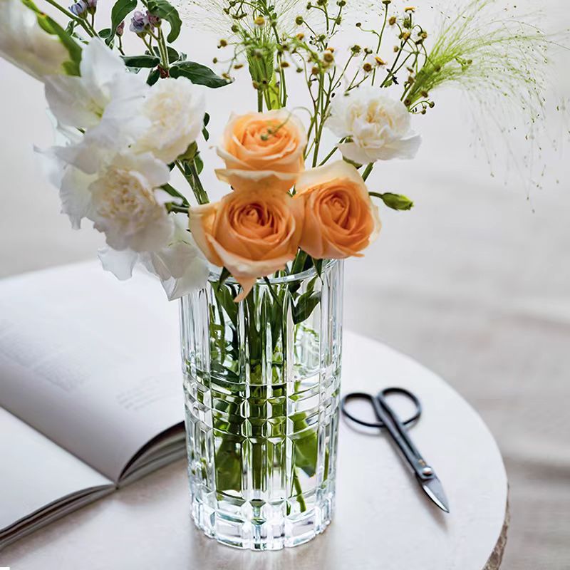 Geometric Cut Glass Vase
