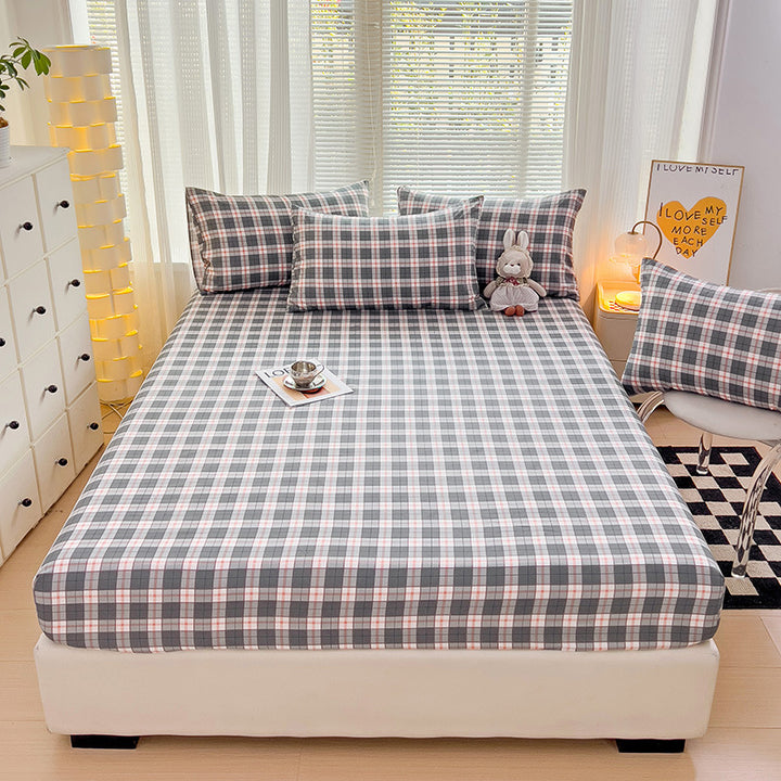 Premium Flannel Plaid Bed Linen Set