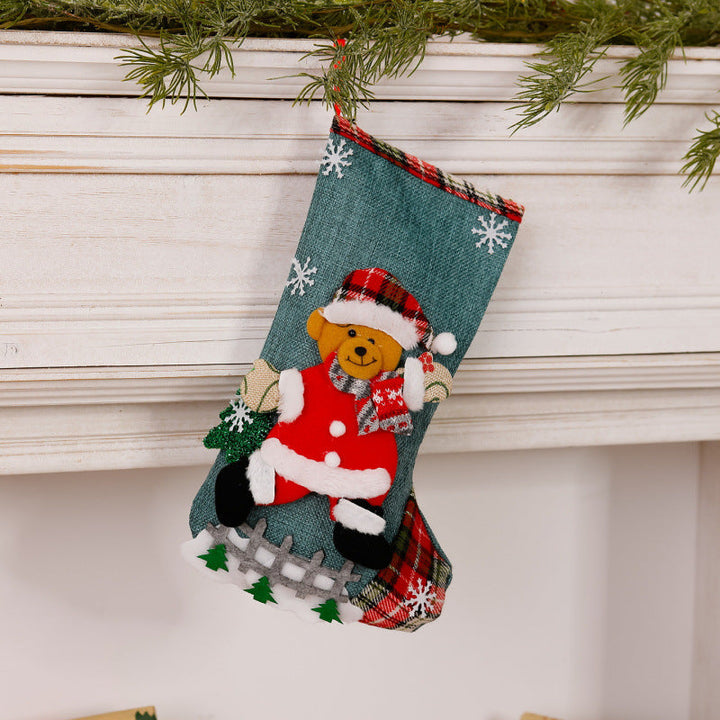 Fun Christmas stocking with reindeer motif