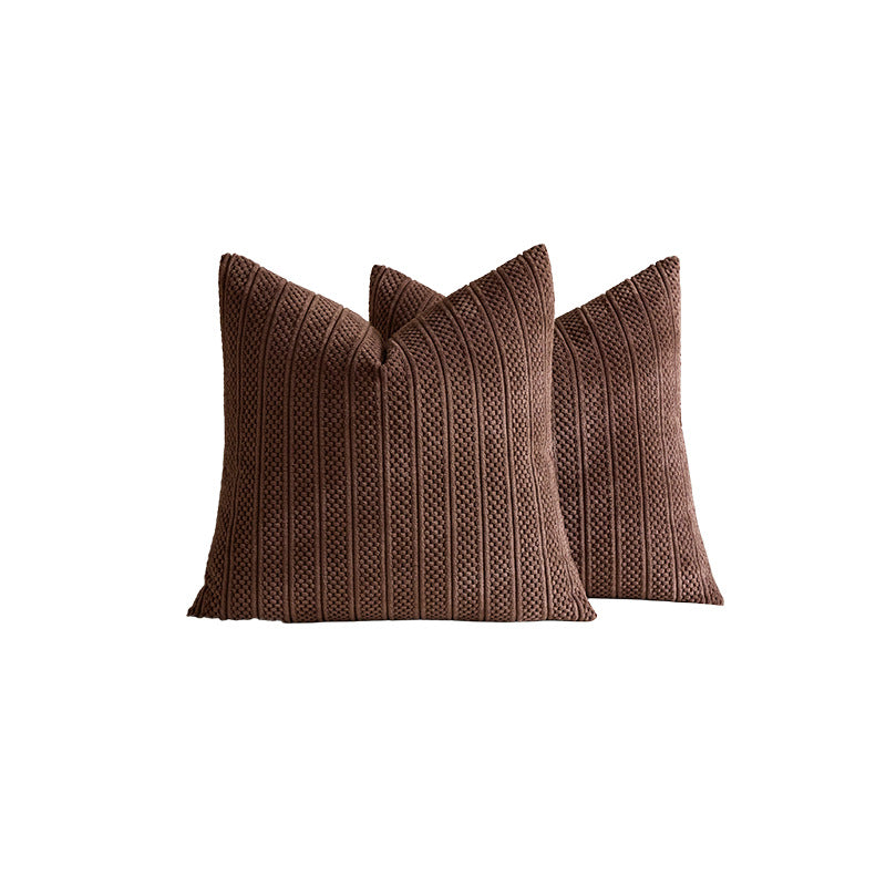 Chunky Ribbed Knit Square Throw Pillow Covers Set