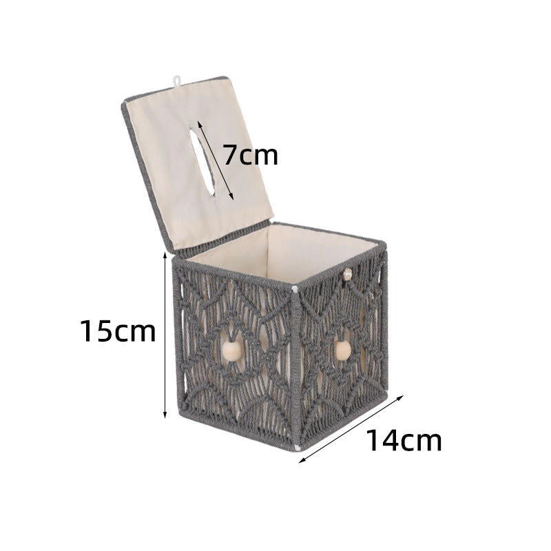 Macrame storage box