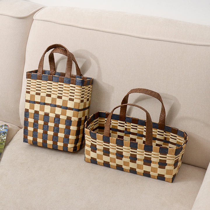 Handwoven shopping basket