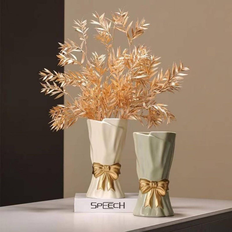 Home Décor Ceramic Vase with Bow