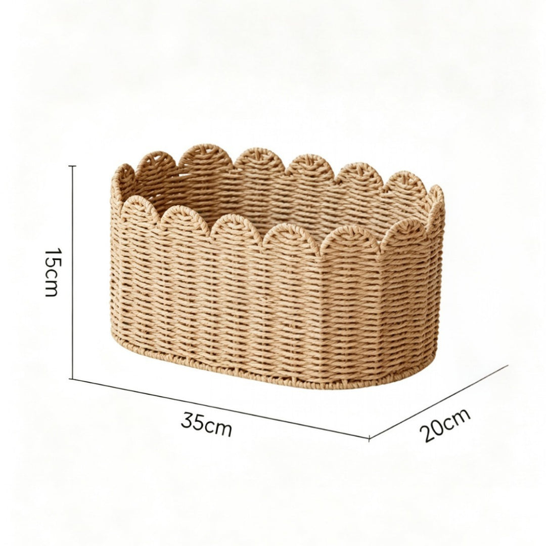 Charming storage basket with ruffle detail