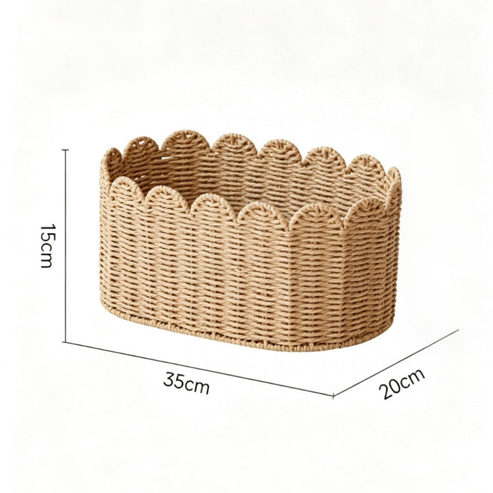 Charming storage basket with ruffle detail
