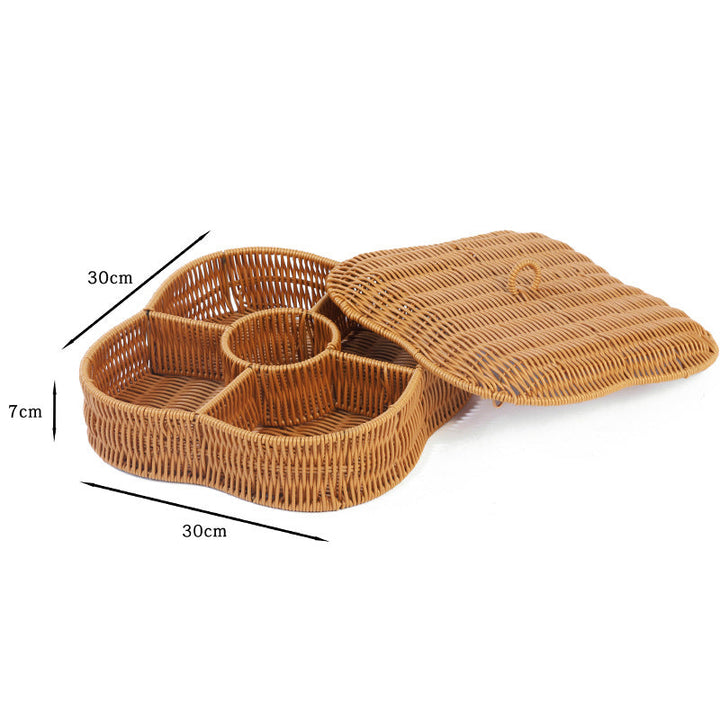 Multi-Compartment Woven Storage Basket