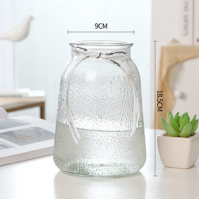 Textured Glass Storage Jar