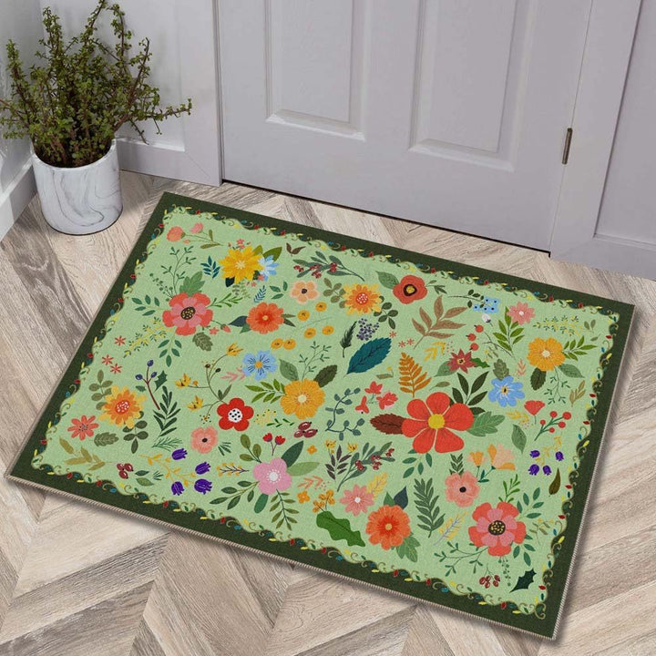 Luxurious Floral Design Bath Mat