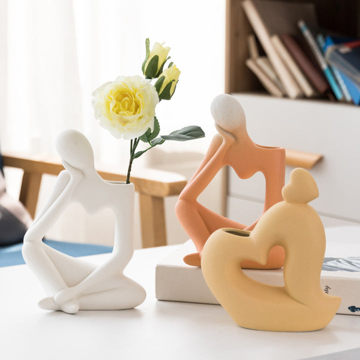 Abstract Sitting Figure Sculpture