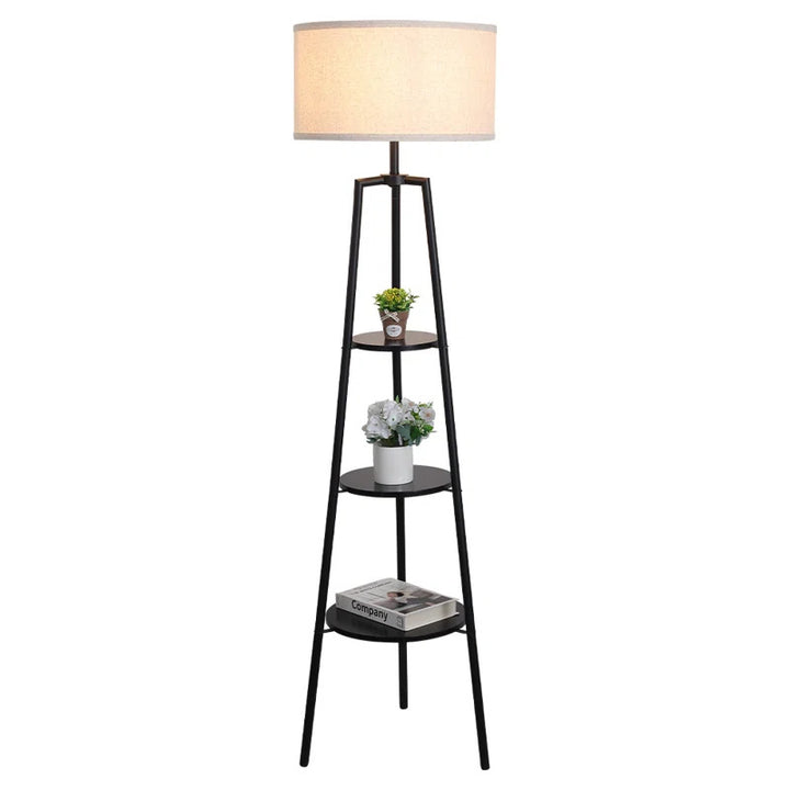 Modern Floor Lamp with Shelves