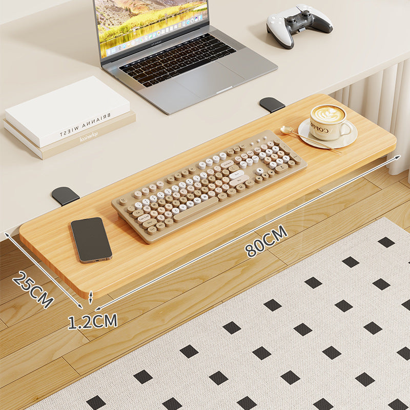Clip-On Bamboo Folding Cup and Snack Side Table with Adjustable Swivel Clamp