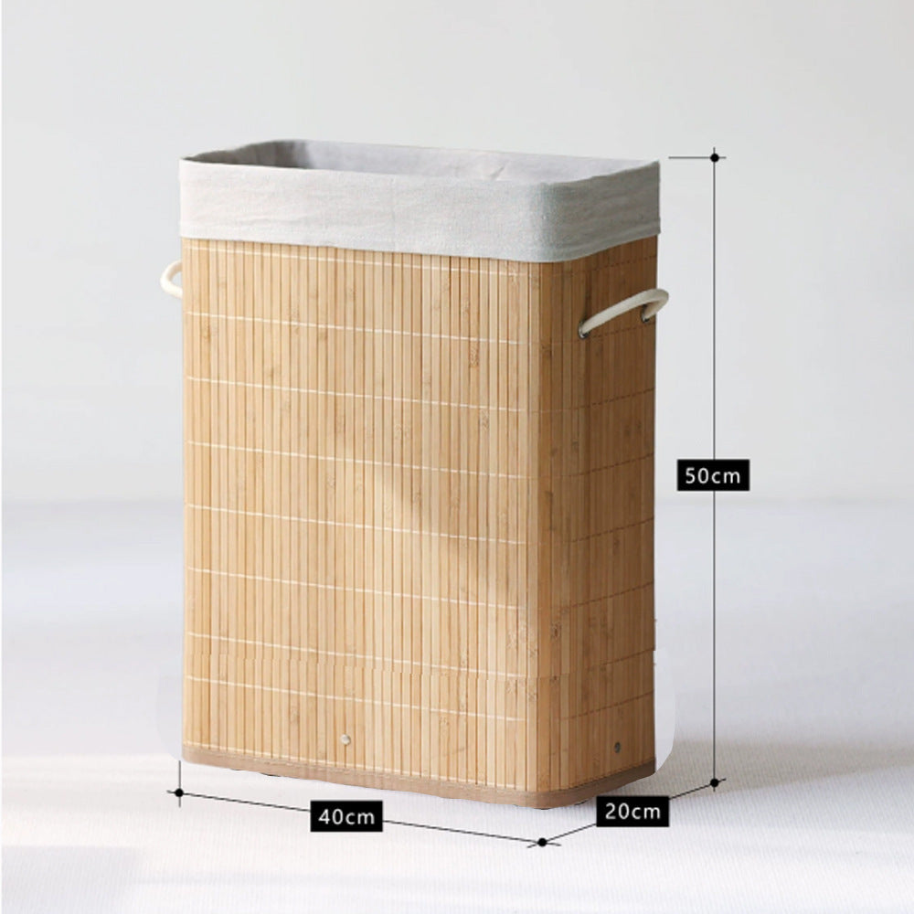 Natural Bamboo Laundry Basket with Lid