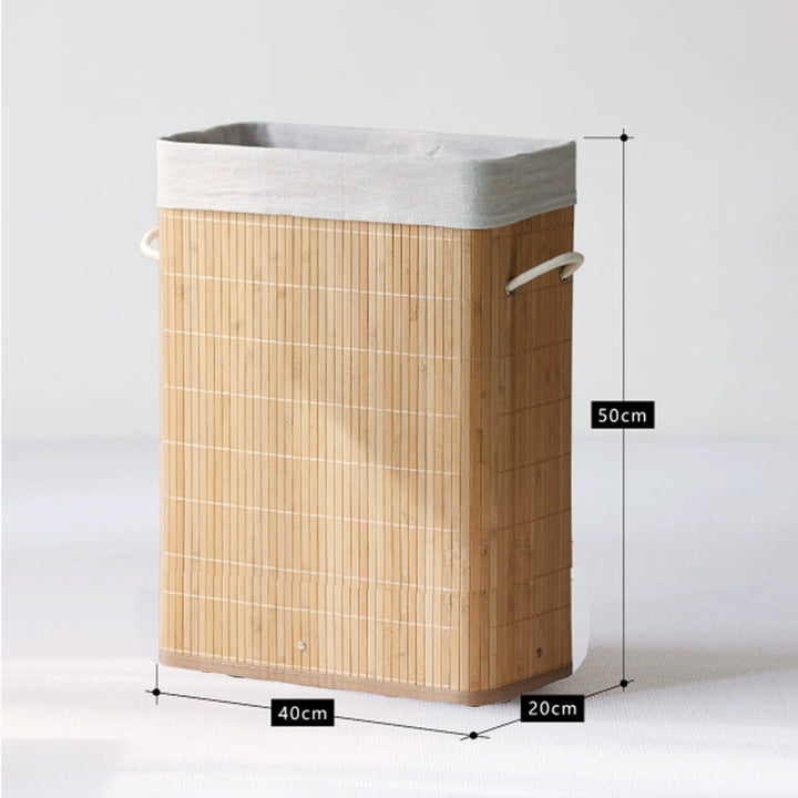 Natural Bamboo Laundry Basket with Lid