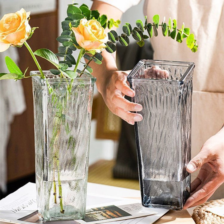 Textured Tall Glass Vase