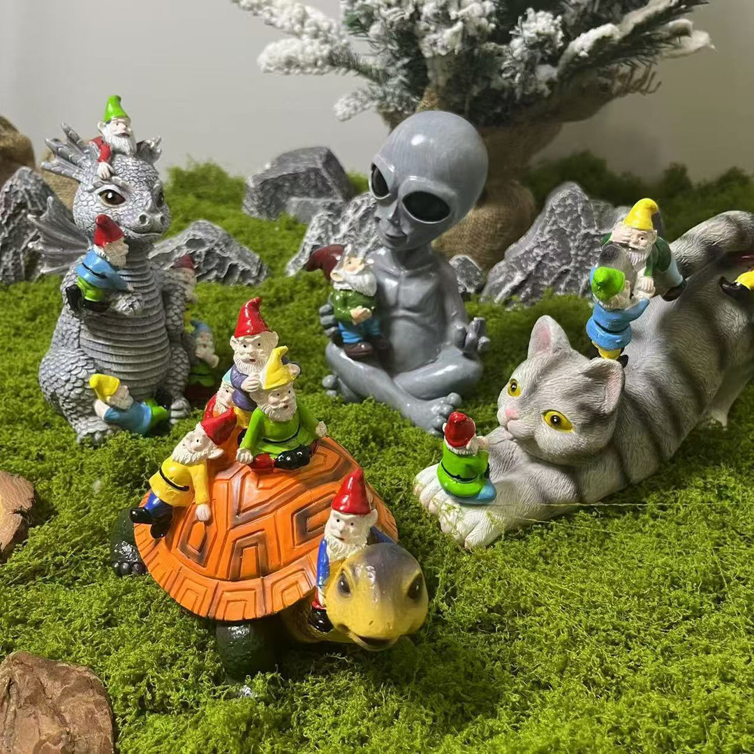 Garden Gnome Turtle Figurine