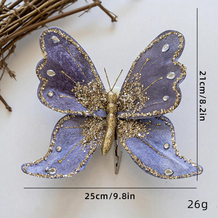 Elegant butterfly hair clips with glitter and rhinestones