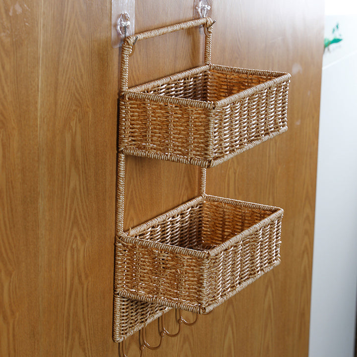 Double Tier Woven Storage Basket