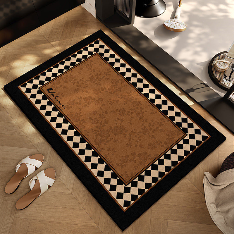 Checkerboard Patterned Entryway Mat Avarnia