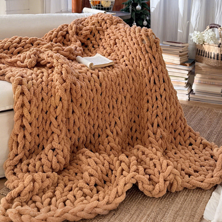 Chunky Knit Cozy Throw Blanket