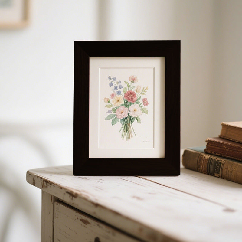 Wooden Floral Illustration Picture Frame