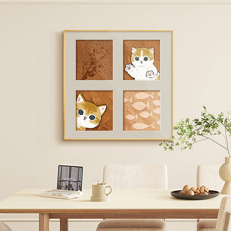 Decorative Framed Cat Artwork