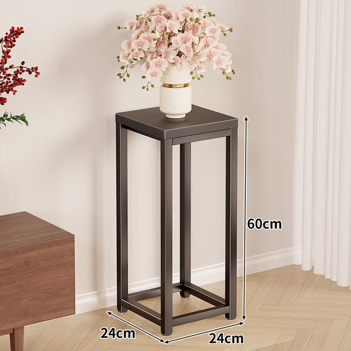 Tall Metal Plant Stand Pedestal with Square Top Minimalist Frame