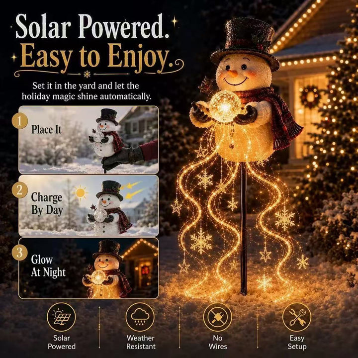 Decorative snowman figure with LED lights