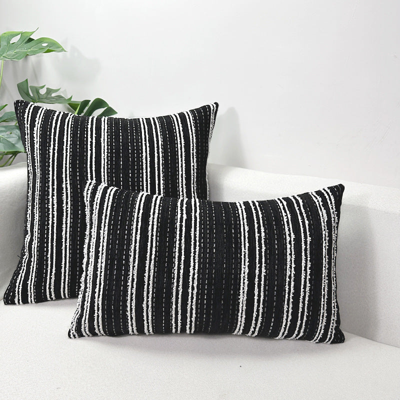 Textured Striped Throw Pillow