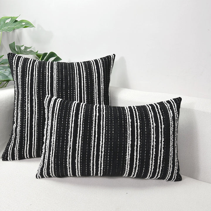 Textured Striped Throw Pillow