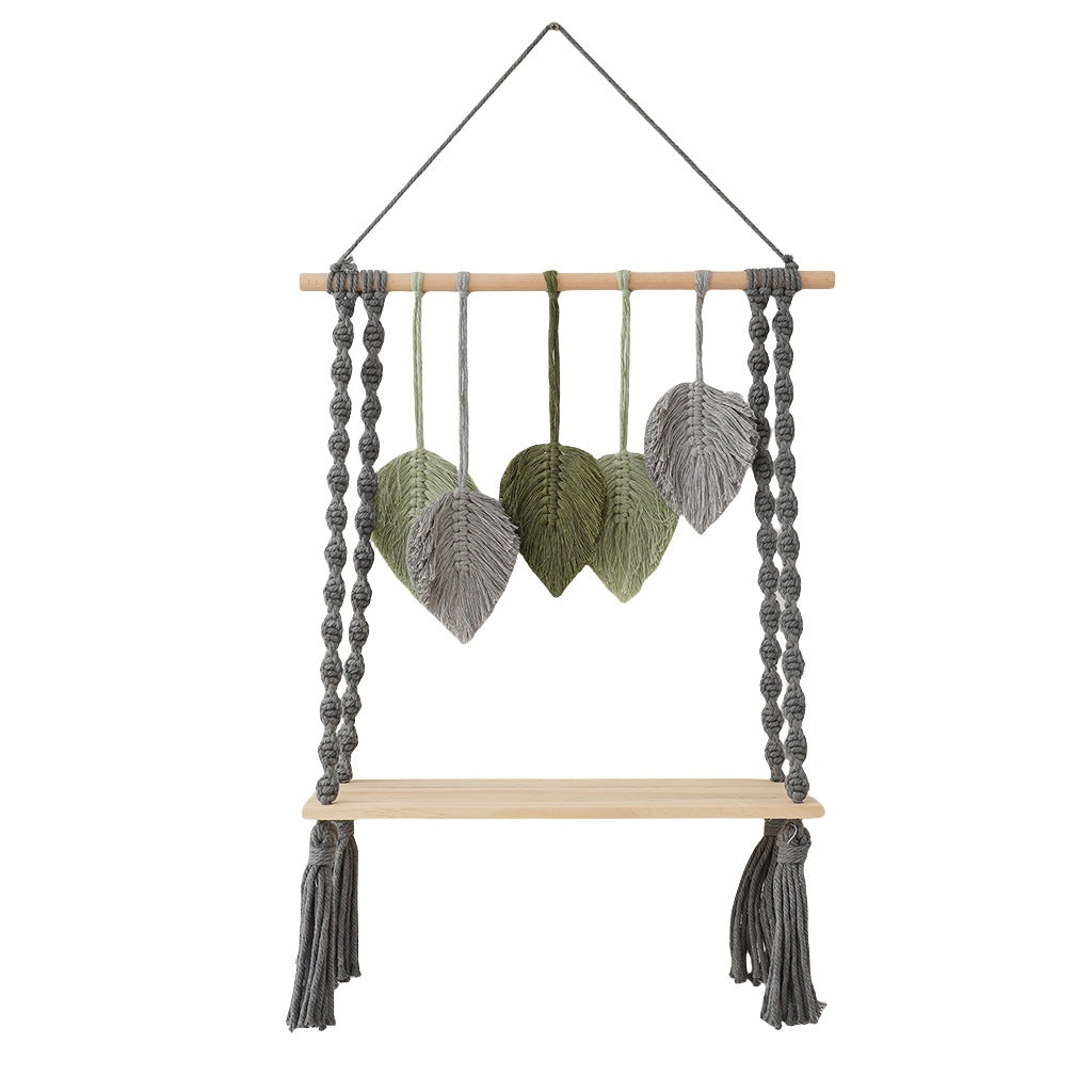 Macrame Leaf Wall Hanging Shelf