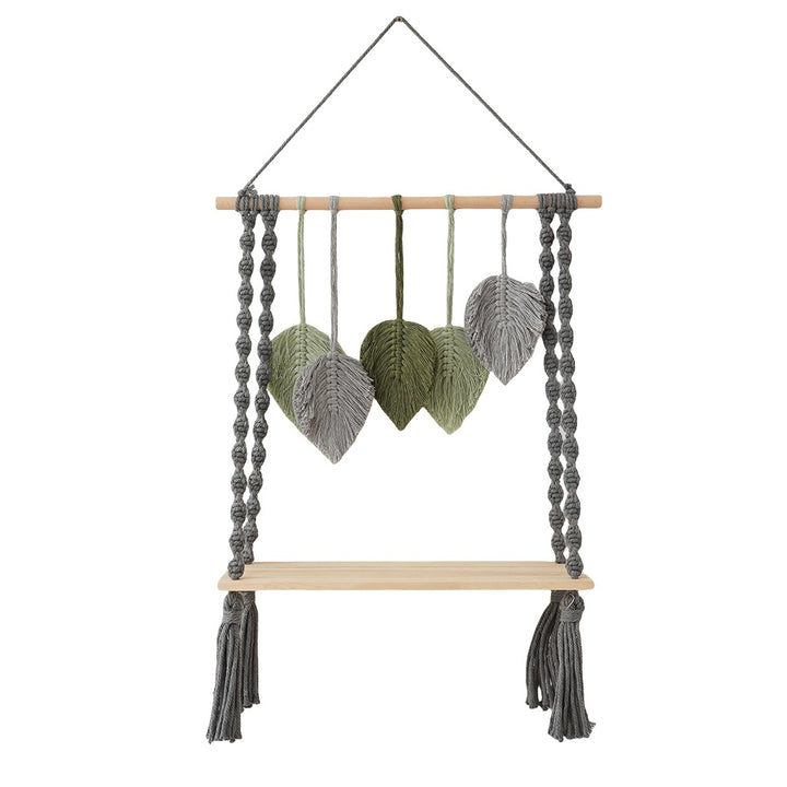 Macrame Leaf Wall Hanging Shelf