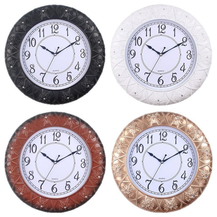 Elegant Wall Clock with Filigree Flower Design