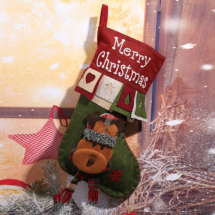 Cute Christmas stocking with reindeer motif