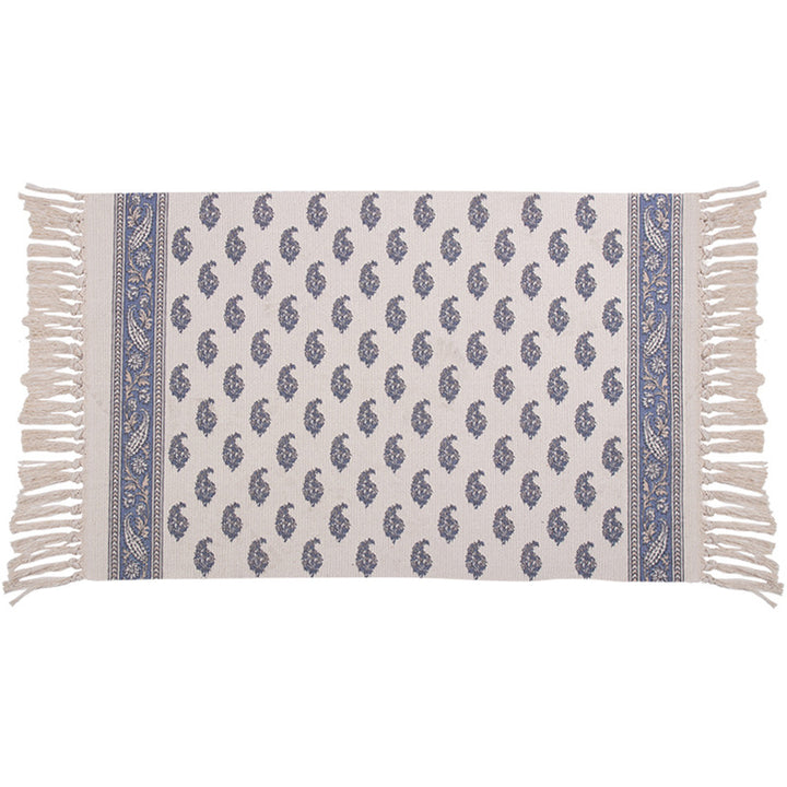 Decorative runner for dining table and console in Boho-Mandala design with fringes