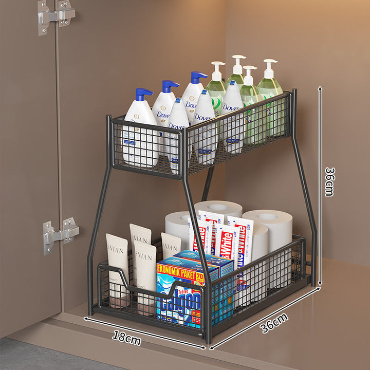 Two-level under-shelf storage organizer