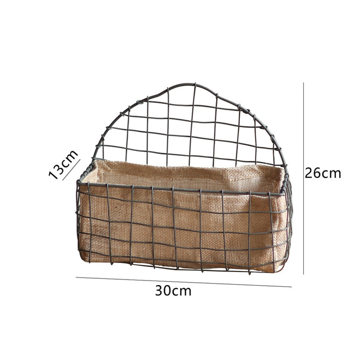 Decorative wire basket with jute bag