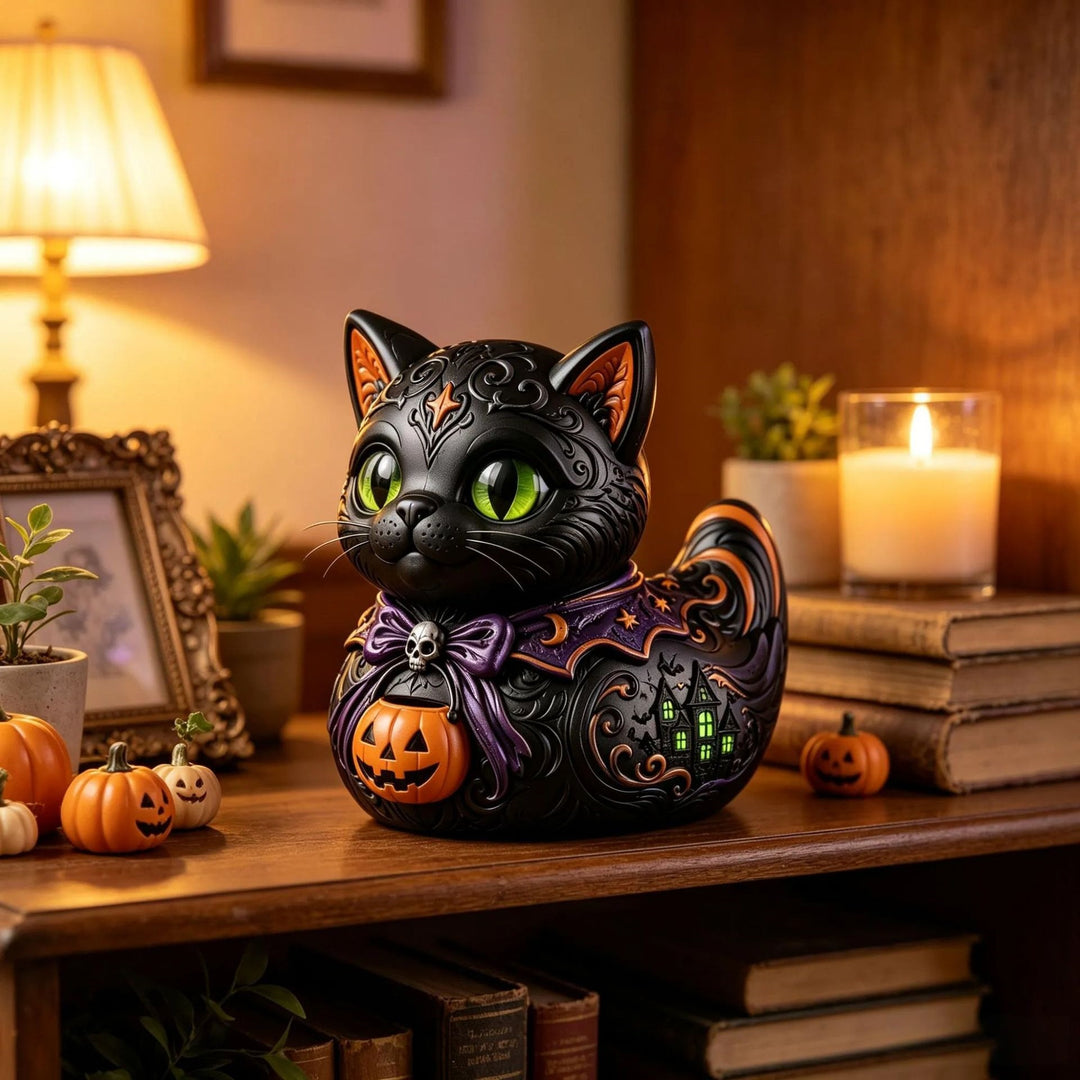 Decorative Halloween Cat Figurine