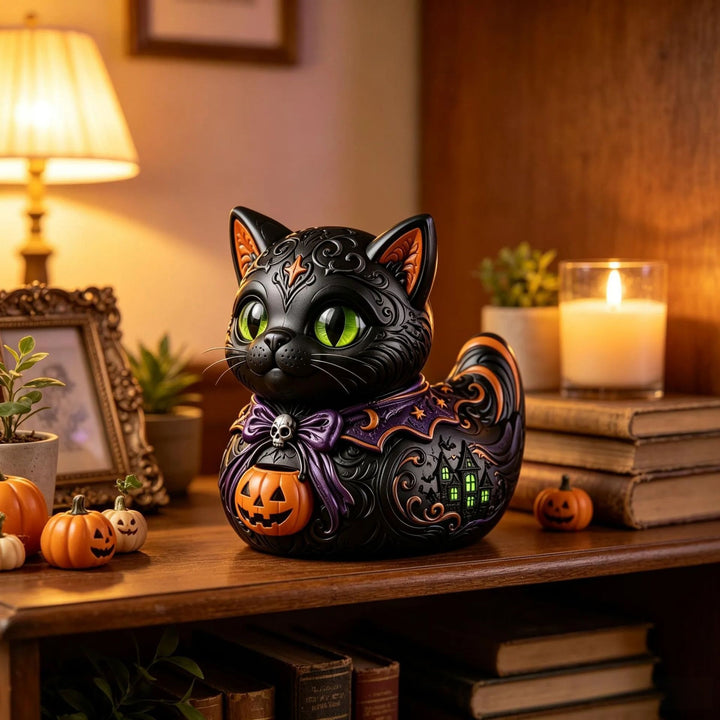 Decorative Halloween Cat Figurine