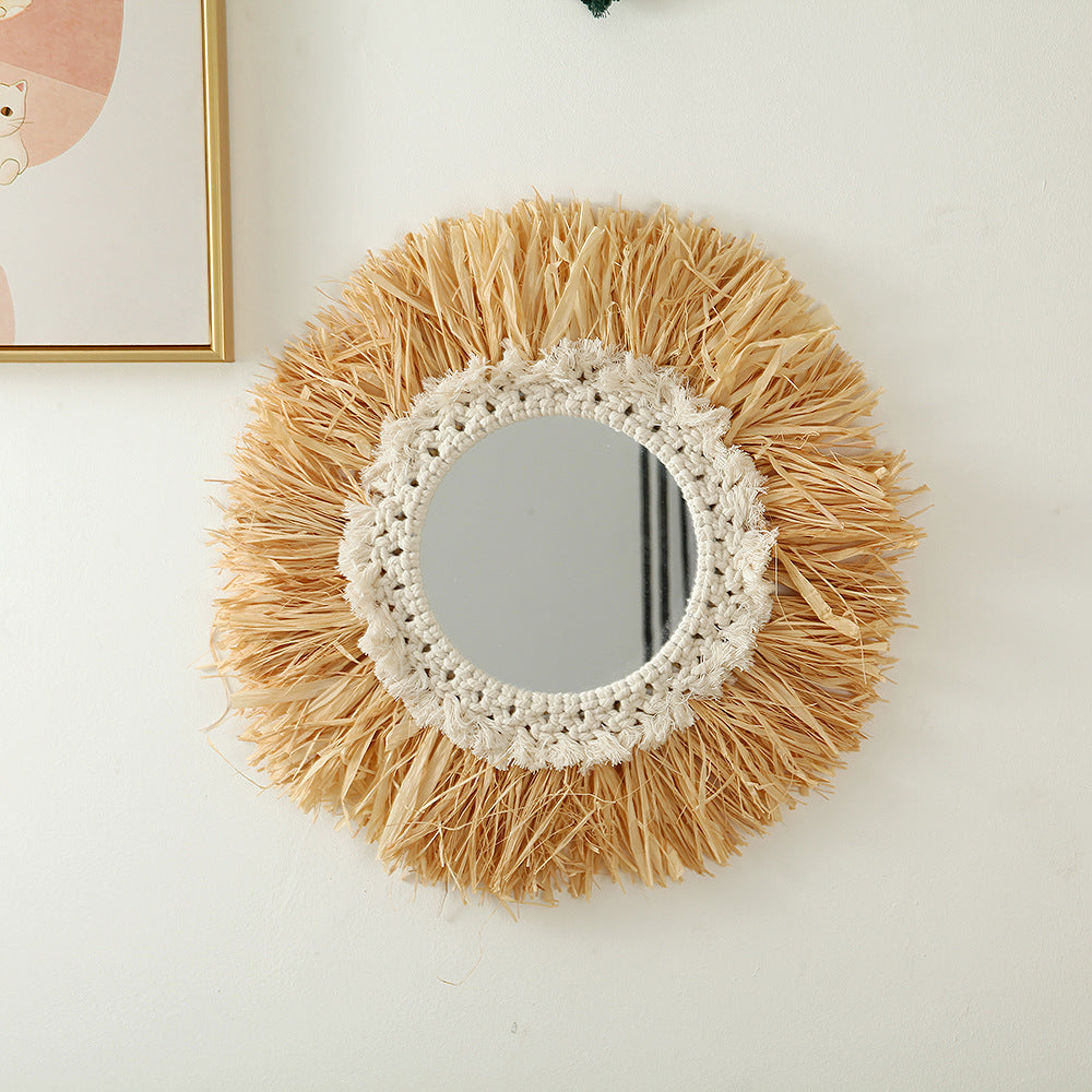 Decorative Macrame Sunburst Wall Mirror