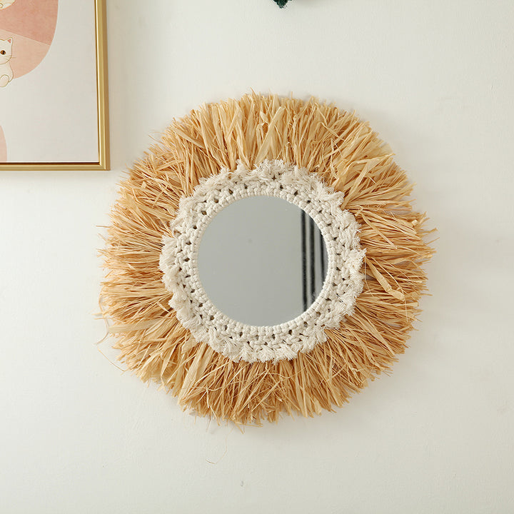 Decorative Macrame Sunburst Wall Mirror