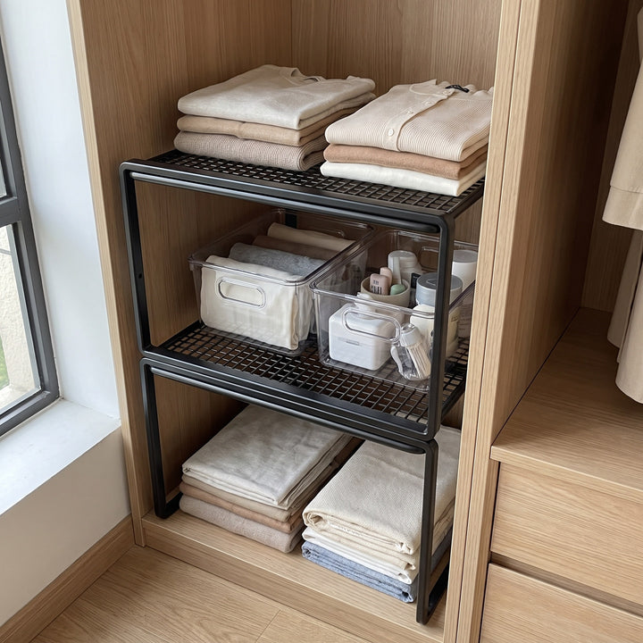 Adjustable Metal Mesh Closet Shelf Riser Organizer